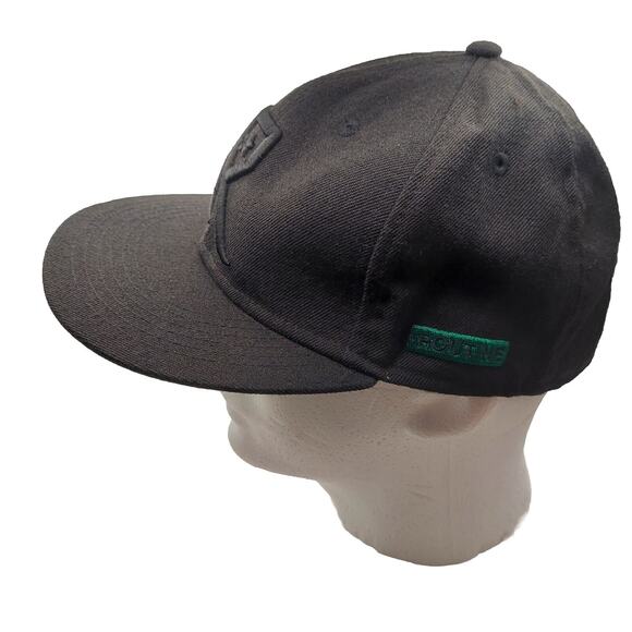 ROUTINE BASEBALL Cap Hat Men's Baseball Black Emblem Fitted Size 7 1/4 Lid - Picture 2 of 11